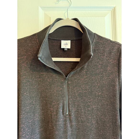 CAbi 4125 Cuddle Dress Black Burgundy Fall 2021 3/4 Zip Size XL Lagenlook Cozy - Picture 6 of 8